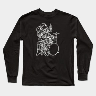 SEEMBO Spaceman Playing Drums Drummer Drumming Musician Band Long Sleeve T-Shirt